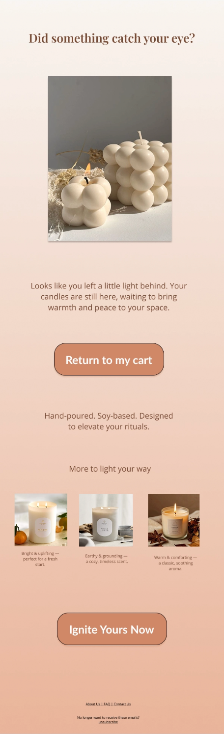 Lumina cart abandonment Email #1